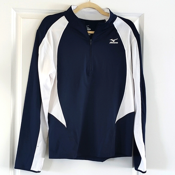 Mizuno Other - Mizuno Men's Blue/White 1/4 Zip Front Shirt with small pocket Size L